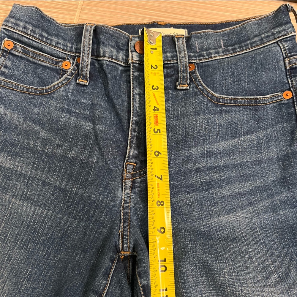 Madewell Cali Demi Boot Jeans dark wash size 25 0 frayed classic denim - Picture 9 of 15